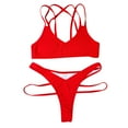 thumbnail image 6 of Fesfesfes Bikinis for Women Boat Neck Swimsuit Fashion Solid Color Comfortable Loose Sleeveless Swimsuit Top Blouse Casual, 6 of 9