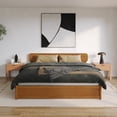 thumbnail image 5 of AFI Capri King Wood Platform Bed with Panel Footboard and Storage Drawers, Light Toffee, 5 of 17