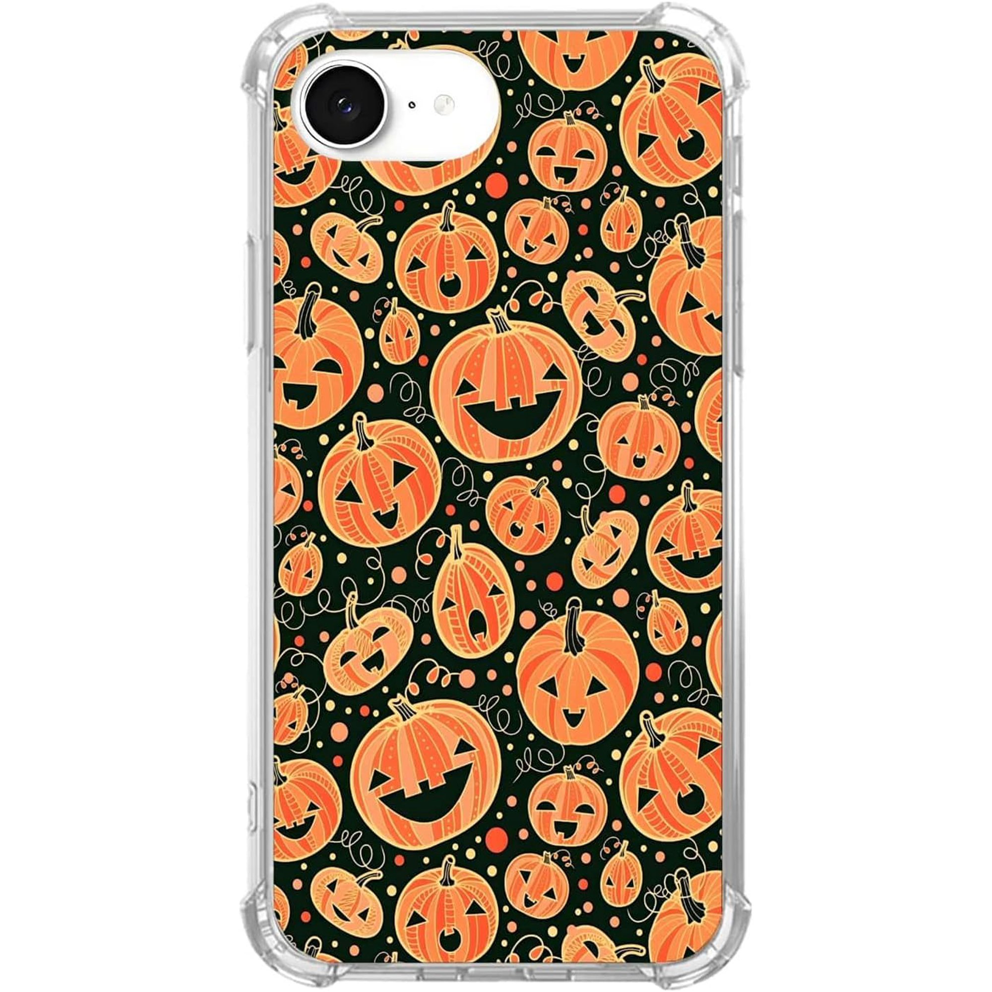 Black Background Pumpkin Halloween Soft TPU Case for iPhone 17e/16e
