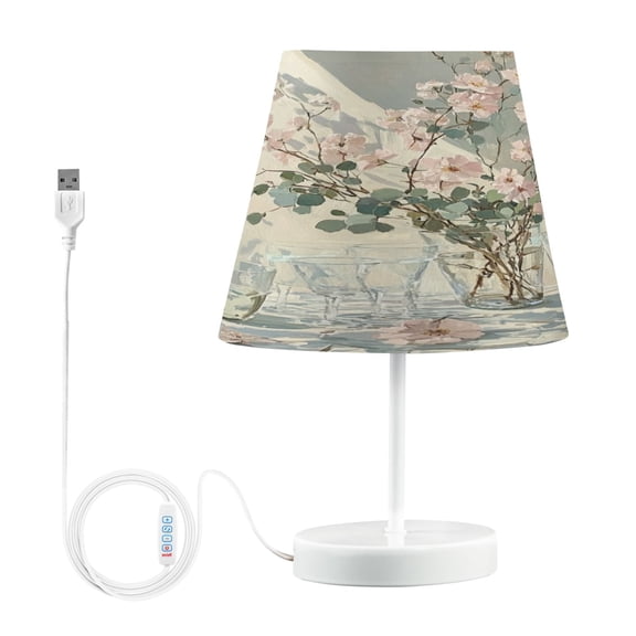 BZSMCE Table Lamp Creative Blossom Glass Bottle Pattern Simple Pattern Night Light