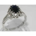thumbnail image 2 of LBG British Made Stunning 10k White Gold Natural Sapphire Womens Anniversary Ring - 33 size options - Size 8.5, 2 of 7