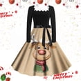 thumbnail image 1 of Vestidos de Verano Para Mujer, Vestido Informal Retro Con Cordones y Cuello Cuadrado Con Estampado Navideño de Otoño E Invierno Para Mujer (2), 1 of 3