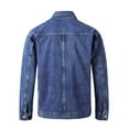 BZGTZT Jean Jacket for Men Casual Workwear Long Sleeve Lapel Collar