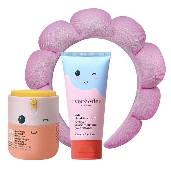 Paquete de cuidado de la piel para niños Evereden Happy Morning con diadema
