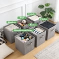 thumbnail image 6 of Aovky 11 Inch Cube Storage Bins Organizer, 6 Pack Collapsible Fabric Storage Cube Bins with Handle, Foldable Closet Organizer and Storage Baskets for Shelves, Office, Gray, 6 of 8