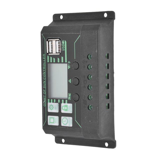 Solar , Discharge Controller Adjustable LCD Display PWM Dual USB Photovoltaic MPPT Solar Panel Regulator, For Emergency Lights Hiking Phone Boat