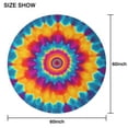 thumbnail image 6 of Colorful Rainbow Tie Dye Spiral Pattern Round Tablecloth 60"x60",Wrinkle Wipeable Table Cloth for Kitchen Dining Room Picnic Patio Party, 6 of 6
