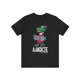 thumbnail image 2 of Men's Cotton T-Shirt with Cartoon Crocodile Print, Casual Crew Neck, Short Sleeve, Slight Stretch, 100% Cotton, 220gsm, for Hiking & Outdoor, Spring/Summer/Fall - Black, 2 of 6