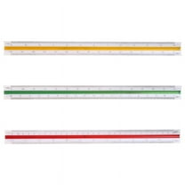 ZPAQI 300mm Triangular Metric Scale Draughtsmens Ruler For Engineer Multicolor