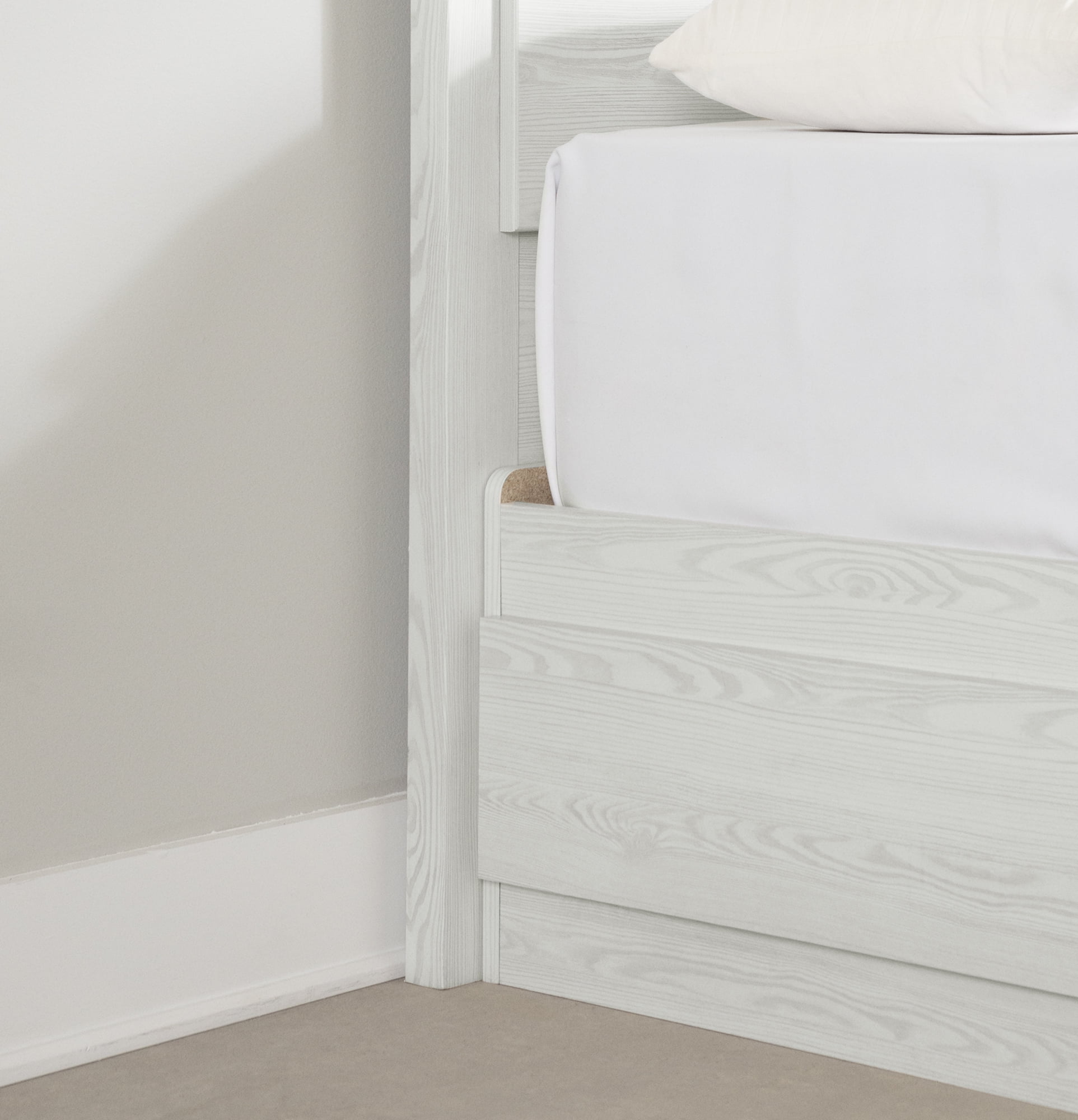 South Shore Arlen Twin Mates Bed with 3 Drawers and Headboard Set, in White Pine