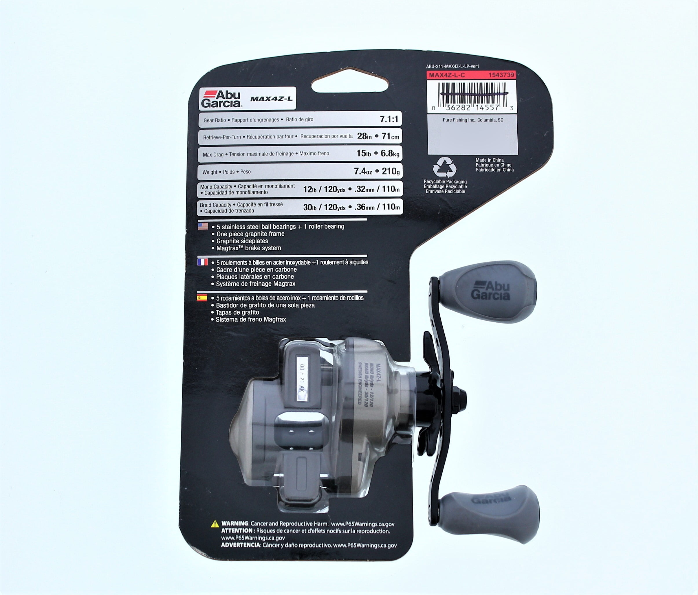Abu Garcia Max Z Low Profile Baitcast Reel (1543739 Abu Garcia Max Z Low Profile Baitcast Reel (1543739