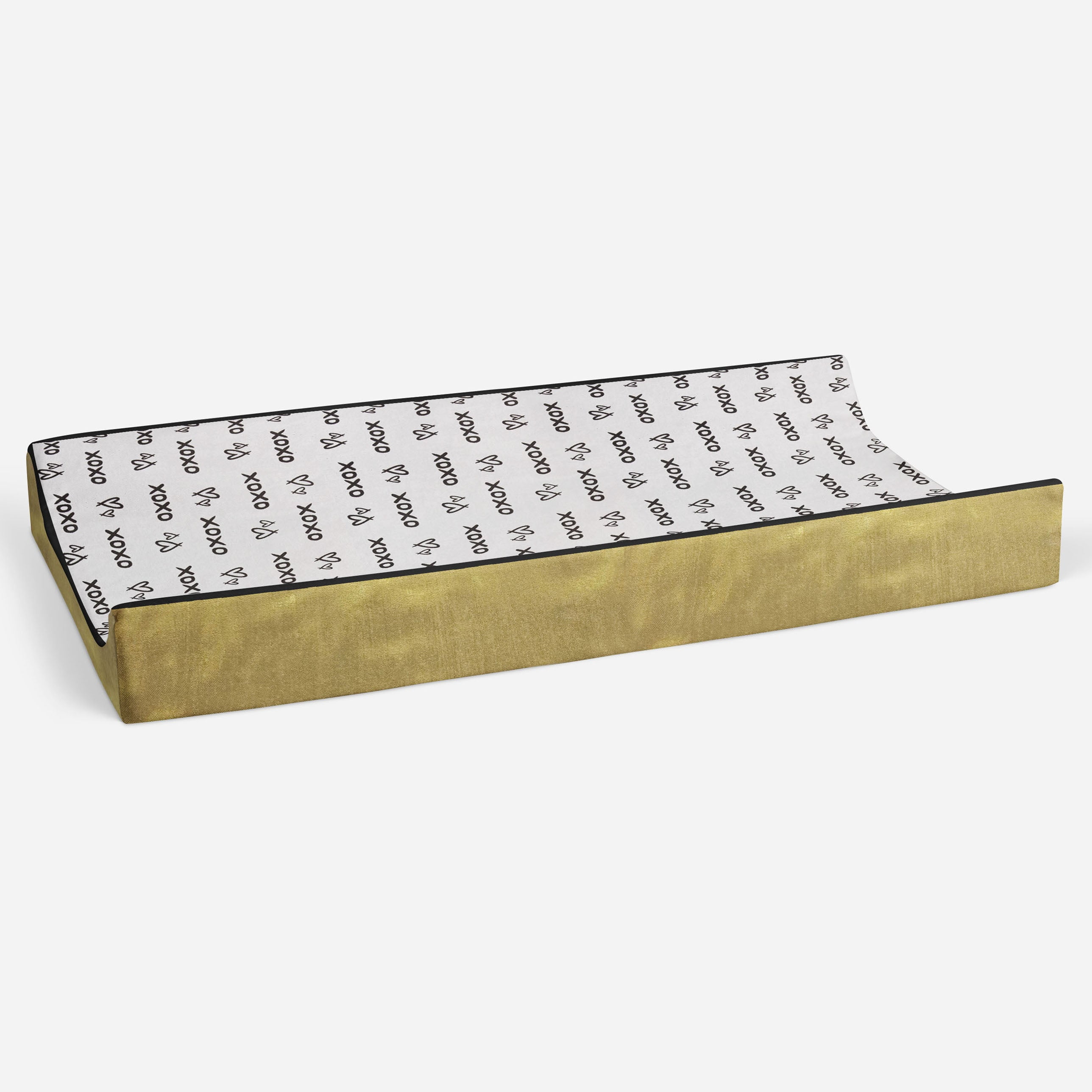 Bacati - Love Aztec Black/Gold Neutral Quilted Changing Pad Cover