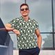 thumbnail image 4 of Balery White Daisies and Bee Camisa Polo de Hombre con Estampado, de Manga Corta y Tejido Medio, Camisa Tipo Golf Polo-Medium, 4 of 6