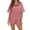 Pink, variant on Pajamas for Women 2 Piece Solid Color Short Sleeve Pocket High Waist Elasti Short Pajama Set