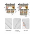 thumbnail image 5 of Vintage Daisy Floral Swag Kitchen Curtains Sets for Windows 24 Inch Length, Spring Flowers Botanical Leaves Checkered Wooden Short Window Curtain Swags Valances and Tiers 3 Piece Set for Cafe, 5 of 5
