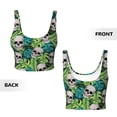 thumbnail image 5 of Fotbe Skull and Palm Leaves Pattern Womens' Sports Bra Longline Wirefree Padded with Medium Support Sports Moisture-Wicking Workou Vest,Tank Top-XX-Large, 5 of 7