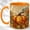 Orange, variant on Floral Pumpkin Coffee Mug, Autumn Harvest Mug, Ceramic 11 oz