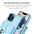 thumbnail image 3 of for iPhone 12 Pro Max Crossbody Wallet Case, Elegant Premium PU Leather Shoulder Strap Lanyard Cover with Metal Lock Button Card Slots Soft Silicone Shockproof Case,Blue, 3 of 5