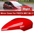 thumbnail image 3 of Right Wing Door Rearview Mirror Cover Side Mirror Cap for Fiesta MK7 2008-2017 Red, 3 of 5