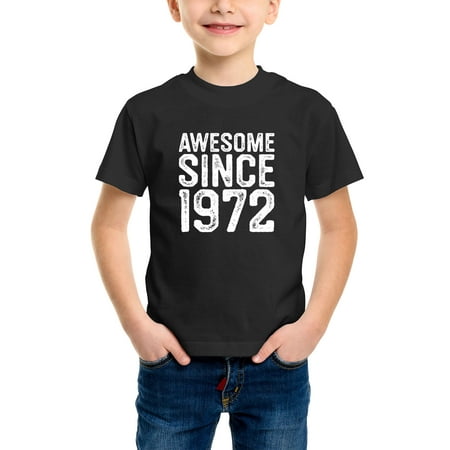 

Envmenst Boys Short Sleeve T-Shirt 50th Birthday Vintage 1972 Made in 1972 Awesome Since 1972 Graphic Kids Girl Cotton Unisex Tee