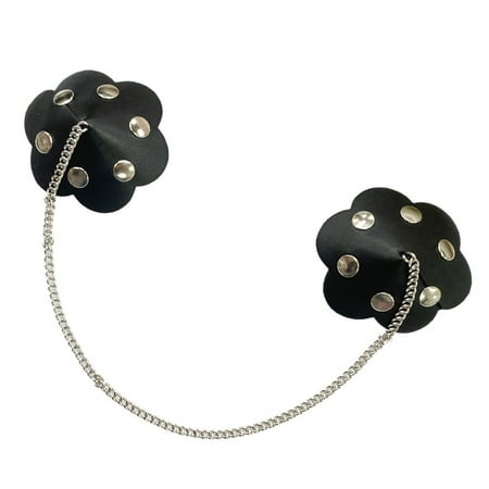 Ywmsfl 1 Pair Women Reusable Breast Pasties Chain Breast Bra with Sequins Adhesive Silicone Nipple Covers Stickers