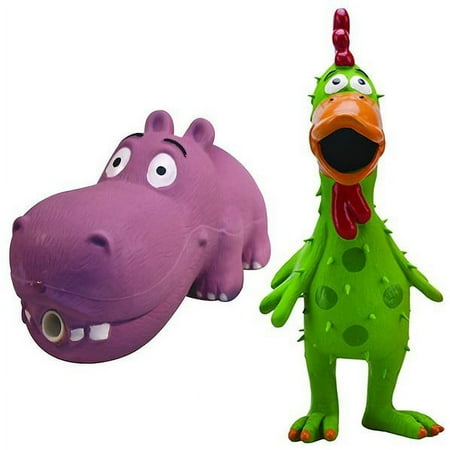 Multipet 2-Piece Plush & Squeaky Dog Toy Set with Assorted Colors Purple