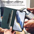 thumbnail image 4 of Magnetic Phone Case For iPhone 16e 6.1-inch with RFID Blocking,Magnetic Closure,Card Slots,Cash Slot,Kickstand,Shockproof Flip Folio Protective Phone Case,Blue,For iPhone 16e, 4 of 10