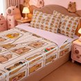 thumbnail image 3 of meiyoeat meiyoeat Capybara Alphabet Gifts Zipper Twin Comforter Sets with Fitted Sheet and 2 Pillowcases,Cartoon Initial Letter M Zipper Bedding Set,Pink Reversible,4-Piece, 3 of 7