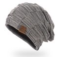 thumbnail image 1 of Knit Slouchy Beanie Hat Plaid Cap Unisex Winter Baggy Hats With Soft Fleece Lining For Women Men, 1 of 5