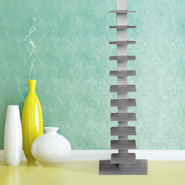 Freestanding Storage Shelves, Slender Corner Bookcase Bookshelf with 11