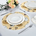 thumbnail image 4 of 15.4" Round Placemat Set of 1 Polyester Fabric Place Mats Non-Slip Dining Kitchen Table Mats for Kitchen Party Decor Halloween-themed Simple Line Art, 4 of 5