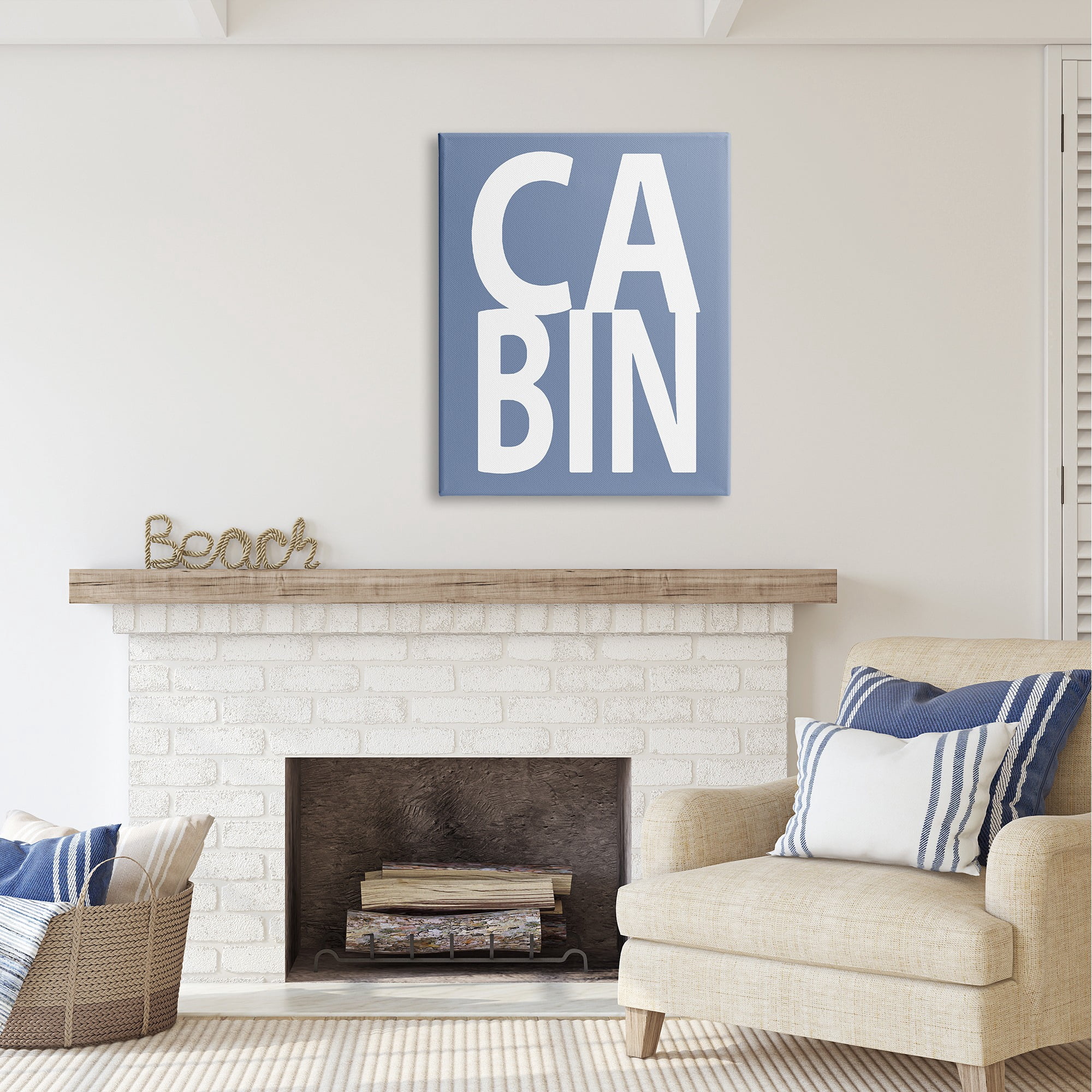 Stupell Industries Cabin Lake House Text Nature Painting Gallery Wrapped Canvas Art Print Wall Art, 30 x 40