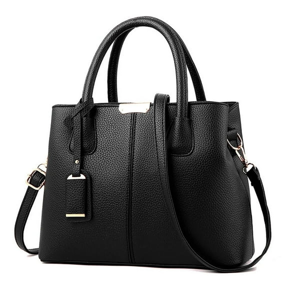 Handbag For Women, Women's Satchel Handbags Ladies Purse Shoulder Bags Tote Leather Bag Purse for Women Leather Tote Bag Purse, Satchel Shoulder Top Handle Bags with Zipper Black