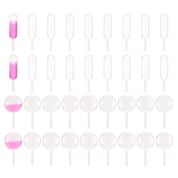 Uxcell Uxcell Cupcakes Pipettes, 100 Pcs 4ml Disposable Plastic Dessert Pipettes Strawberry Pipettes Squeeze Transfer Pipettes Droppers, Clear, Dropper/Round