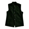 thumbnail image 4 of USNSM Mens Herringbone Vests Suit Business Tweed High Collar Waistcoats Slim Fit Regular Fit Dress Waistcoat Green XS, 4 of 4