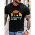 thumbnail image 3 of Men's T-Shirt Funny Cat Retro Ew People Short Sleeve Casual Tee Classic Crew Neck T-Shirt for Men, M, 3 of 6