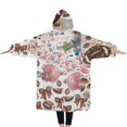 thumbnail image 2 of Oversized Wearable Blanket Hoodie,Football Patchwork Pattern Sherpa Blanket Hoodie with Super Pockets,Super Warm Fuzzy Pullover for Women & Men, 2 of 6