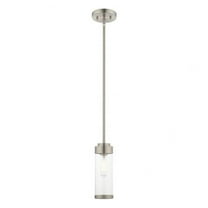 1 Light Mini Pendant in Coastal Style 5.13 inches Wide By 19 inches High-Brushed Nickel Finish Bailey Street Home 218-Bel-3110357
