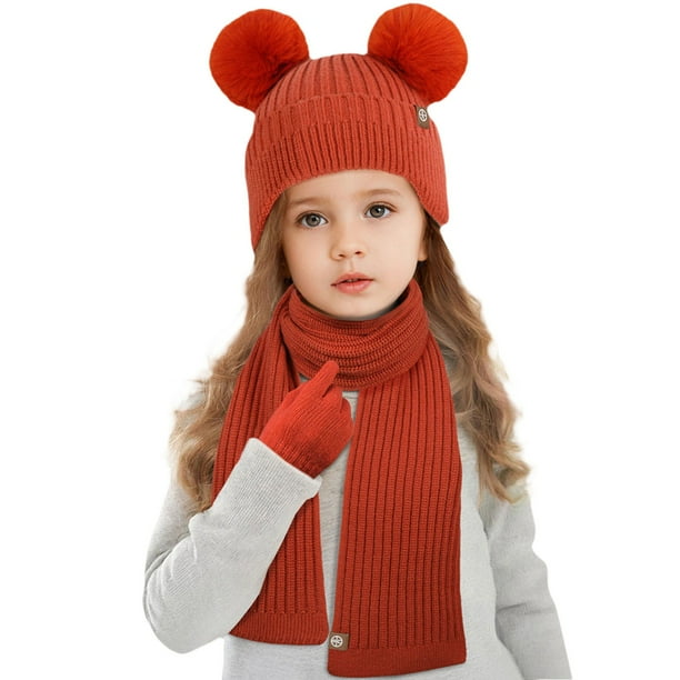 Scarf Red Baby Hat Kid Hat And Gloves Winter Baby Hat Scarf Gloves