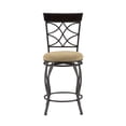 thumbnail image 2 of Linon Bryson Round 25" High Back Metal Swivel Counter Stool, Brown/Light Brown, 2 of 8