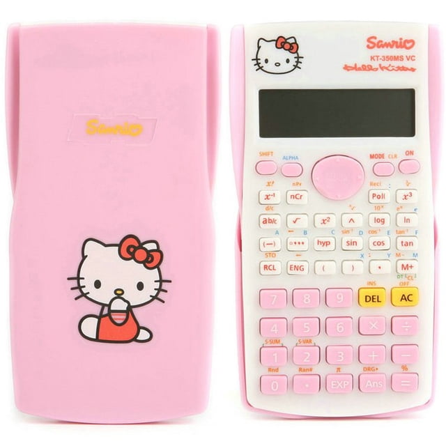 Hello Kitty-calculadora electrónica de escritorio para el hogar, oficina, escuela, herramienta de contabilidad financiera, cálculo de función de ciencia deslizante, lindo