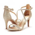 thumbnail image 2 of Sandalia DREAM PAIRS Dolce Dorado con Brillo y Tacón de Aguja 7, 2 of 7