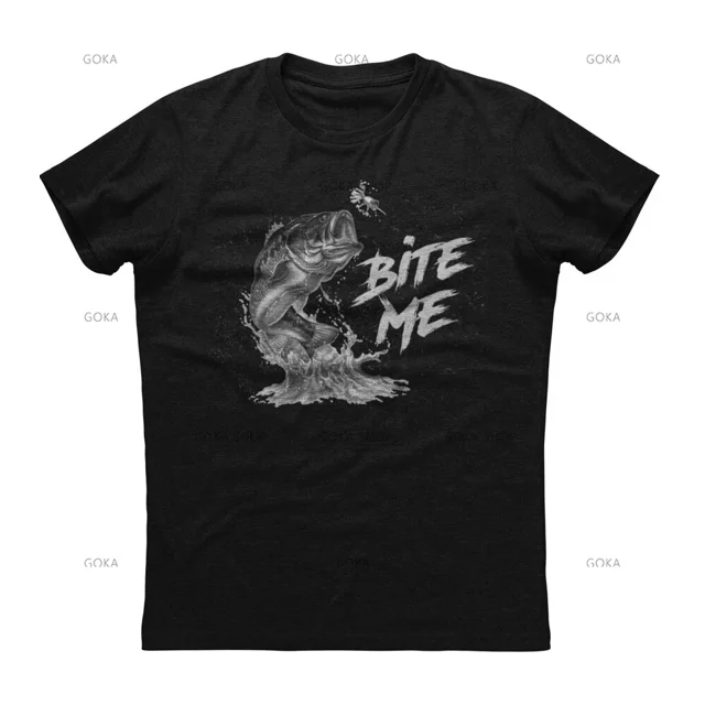 Camisetas con gráficos de pesca Bite Me Cool ropa para hombre camisetas de algodón para mujer Camiseta estampada ropa Y2K camiseta divertida bonita