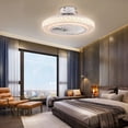 thumbnail image 5 of 23" Modern Indoor Enclosed Bird-Nest Flush Mount LED Bulb Ceiling Fan w/ Light ＆Remote Control White, 5 of 10