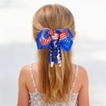 thumbnail image 2 of Wxirdiow Little Girls Bow Clips for Hair Independence Day Bouncy 3D Bow Hair Accessory For Childrens Festivals Blue Size,One Size, 2 of 6