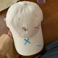 thumbnail image 6 of Women's Cap White Fashion Sport Hats Adjustable Baseball Cap, 6 of 6