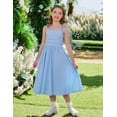 thumbnail image 3 of Arshiner Girls Summer Dress Maxi Spaghetti Strap Ruched Flowy Beach Boho Casual Teen Girl Sundress, 3 of 6