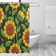 thumbnail image 5 of XMXY Cute Sunflowers Floral Bee Long Shower Curtains, Waterproof Weighted Thick Bathroom Curtain with 12 Iron Hook, 72x72 Inch, 5 of 9