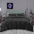thumbnail image 1 of BedDecor 600 TC 3 Piece Pinch Pleated(Darkgrey,Oversize King) 100% Egyptian Cotton Base Duvet Set, 1 of 5