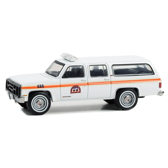 1991 GMC Suburban White w/Orange Stripes "NYC EMS - First Responders" "Hobby Exclusive" 1/64 Diecast Model Car by Greenlight